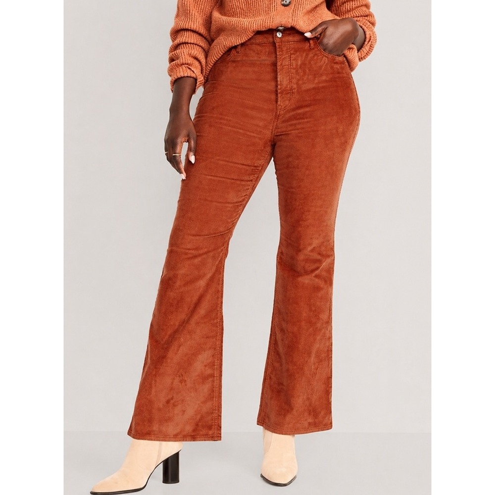 Old Navy Burnt Orange Corduroy Flare Pants